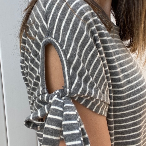 NWT Stripe Tie Sleeve Shirt Dress - Picture 4 of 4